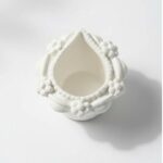 Floral Teardrop Concrete Diya